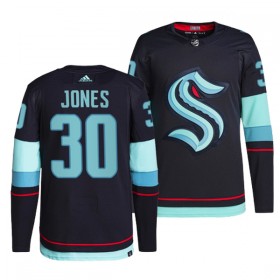 Seattle Kraken Martin Jones 30 Vauthentic Adidas Navy Trikot - Herren
